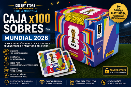 Caja x100 Sobres Figuritas Mundial 2026 PANINI