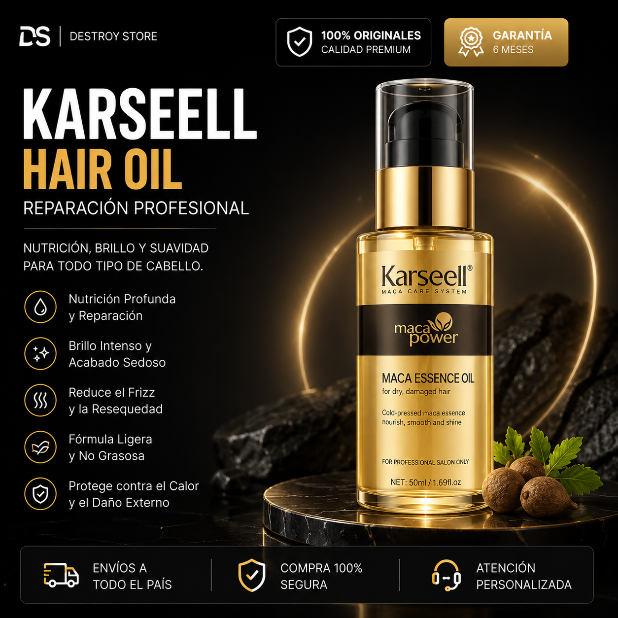 💛 Karseell Hair Oil Reparación Profesional