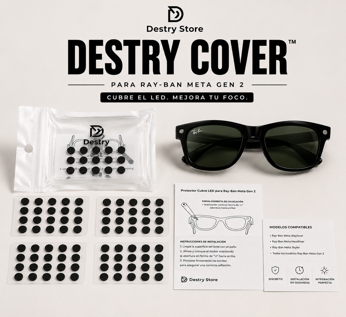 DESTRY COVER — Cubreluz para lentes inteligentes